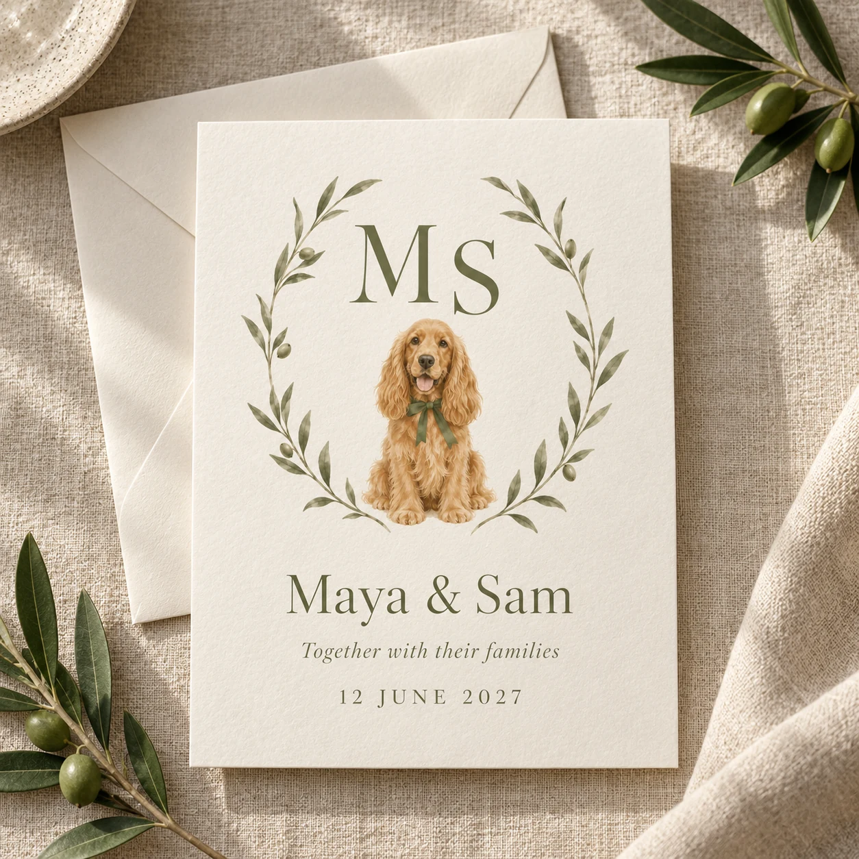 Our Little Family — invitation concept for Maya & Sam